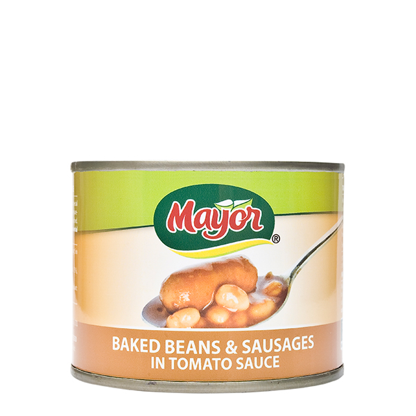 Mayor Baked Beans & Sausages in Tomato Sauce